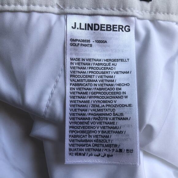 J.Lindeberg White Golf Pants Flat Front Straight Leg Men's Size 38/32" NWT - Picture 7 of 15